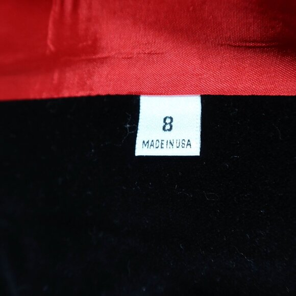 Vintage 80s Velvet Trim 100% Wool Blazer Jacket Size 8P Red Evan Picone Holiday - Picture 11 of 11